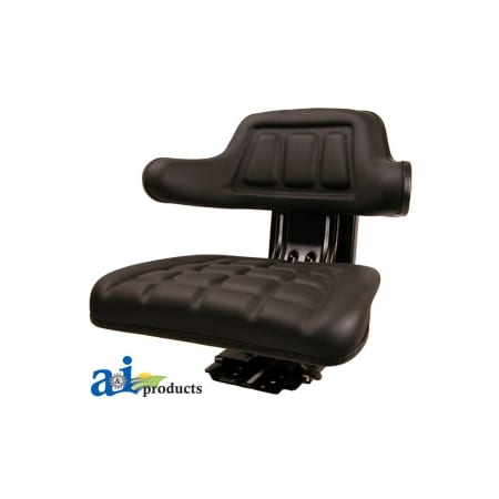 A & I Products Seat w/ Wrap Around Back W/Arms, Black Vinyl, 300 lb / 136 kg Weight Limit 26" x19" x12" A-W222BL